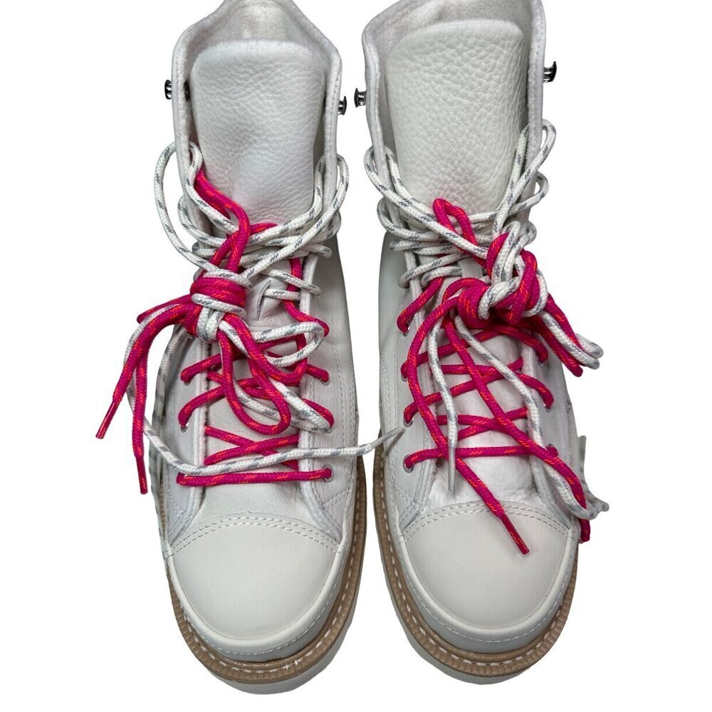 Converse Chuck Taylor All Star Shoes Womens Size 10 White Leather High Top Boots - Picture 6 of 16